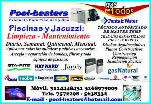 Mantenimiento de piscinas jacuzzi turco y sauna 311 4448431 en Bogotá