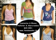 Blusas & camisetas para dama marcas hollister & abercrombie