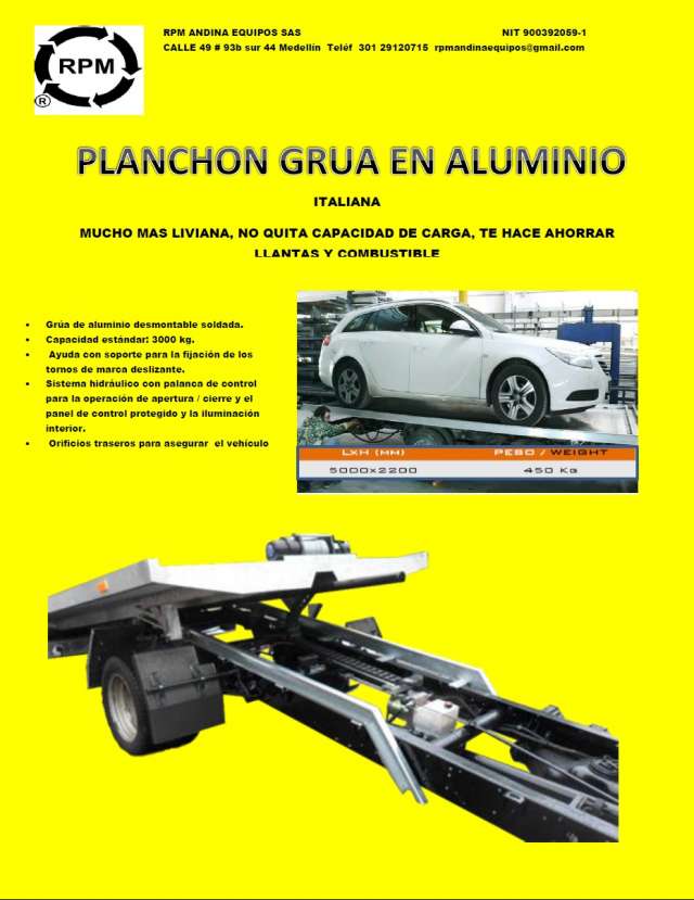 Gruas-planchon en aluminio para camiones en Medellín - Accesorios y  repuestos | 350815